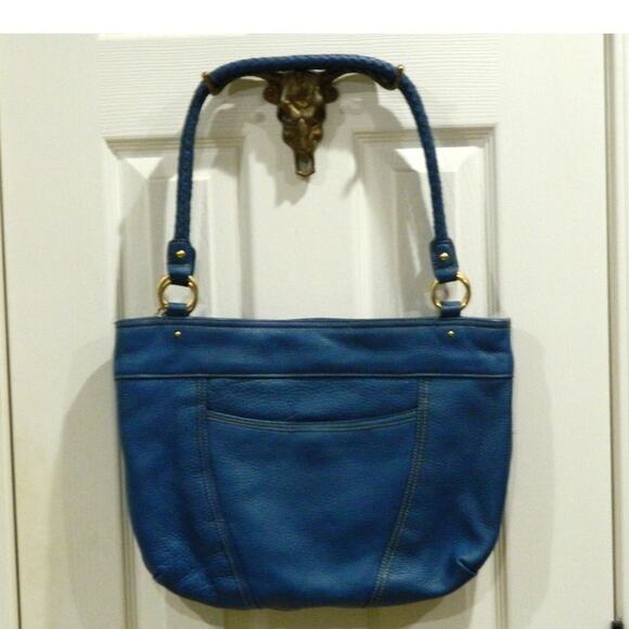 Maxx New York Signature Purse Handbag Blue Leather - Picture 3 of 10